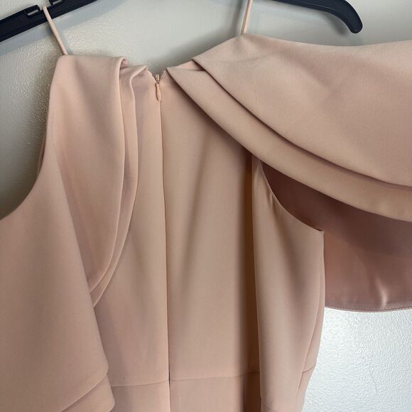 Eliza J Ruffle Bodice Cold Shoulder Formal Gown Womens Size 6 Light Pink - Picture 7 of 16
